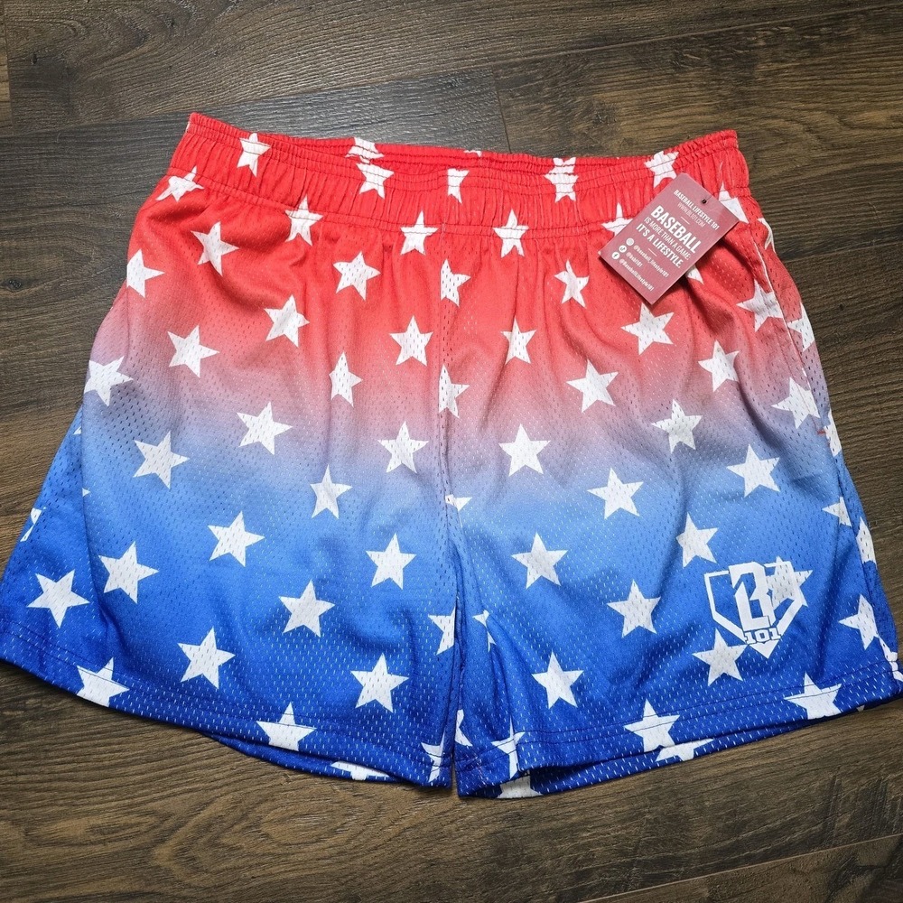 Baseball Lifestyle 101 Men's Freedom Gradient Shorts NWT Size M BL101